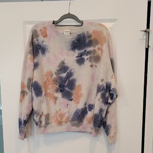PINK Victoria's Secret Longsleeve Crewneck Tie Dye Sweatshiet Multicolor Small